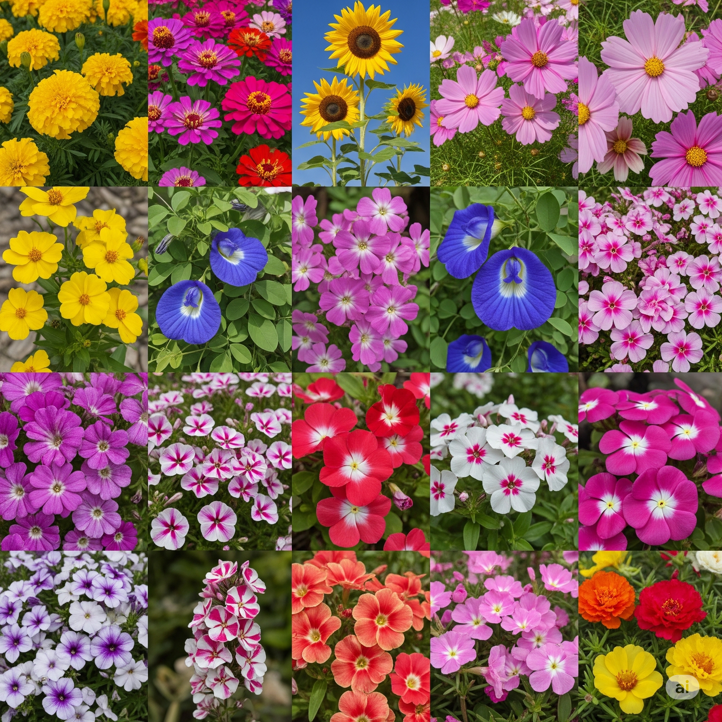 20 Variety Flower Seeds Combo + Free Gardening Guide